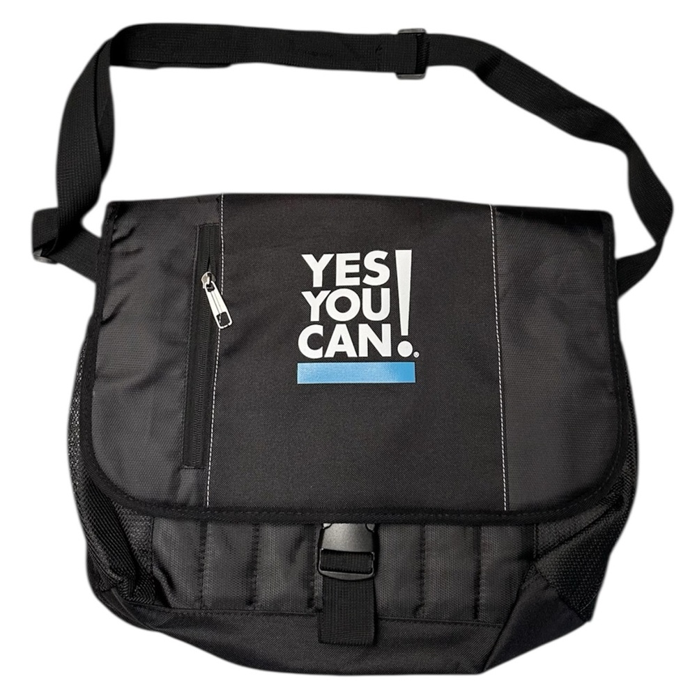 Black Messenger Bag with Adjustable Strap Laptop Tech Gear NEW Casual Office
